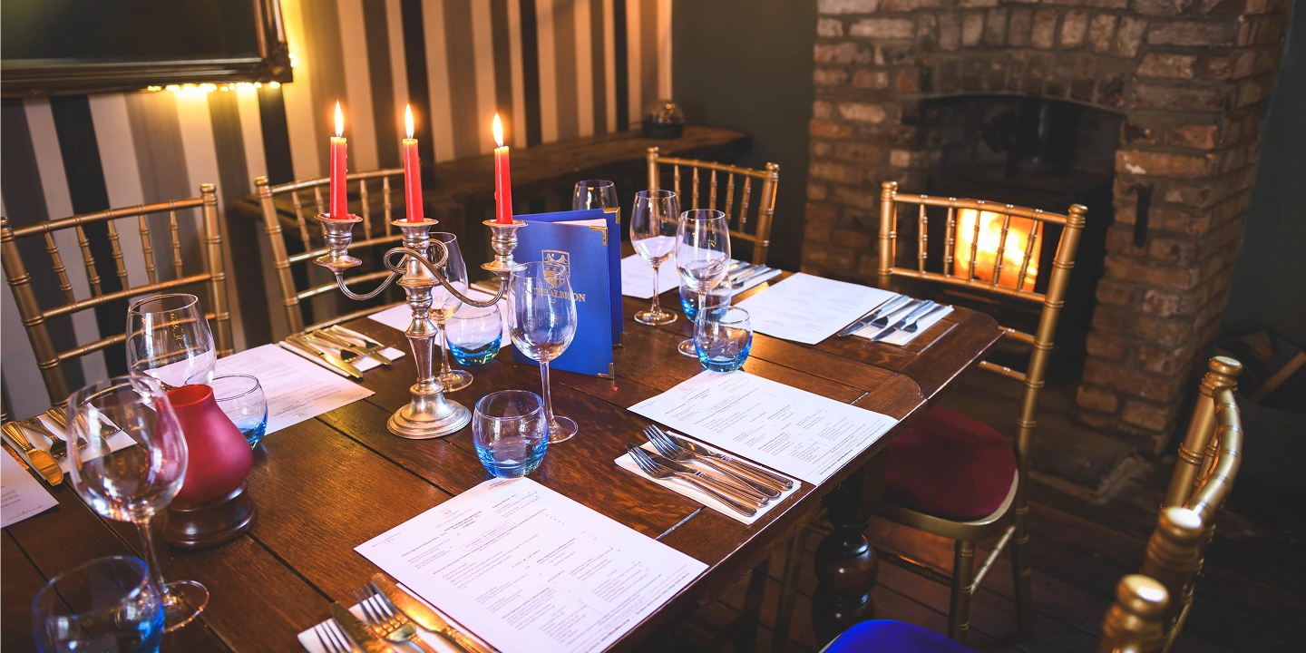 Candlelit Private Dining Table At The Albion Clifton Village Bristol With Open Fire Private Hire Bristol